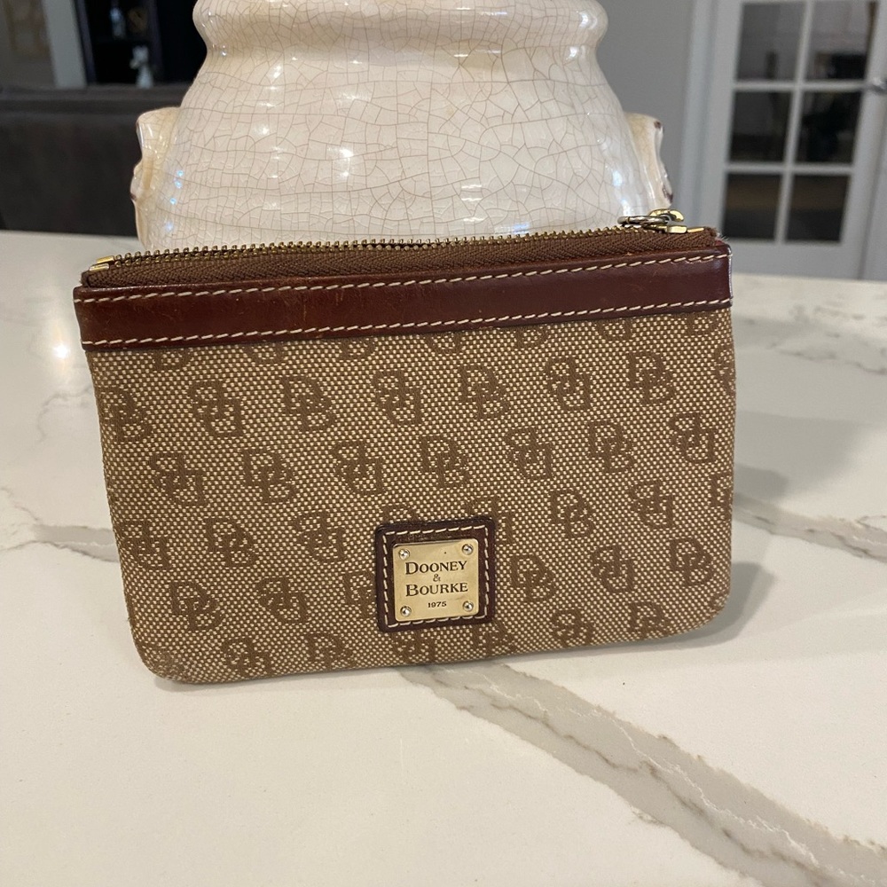 Dooney & Bourke Tartan Folded Zip Wristlet Clutch Wallet